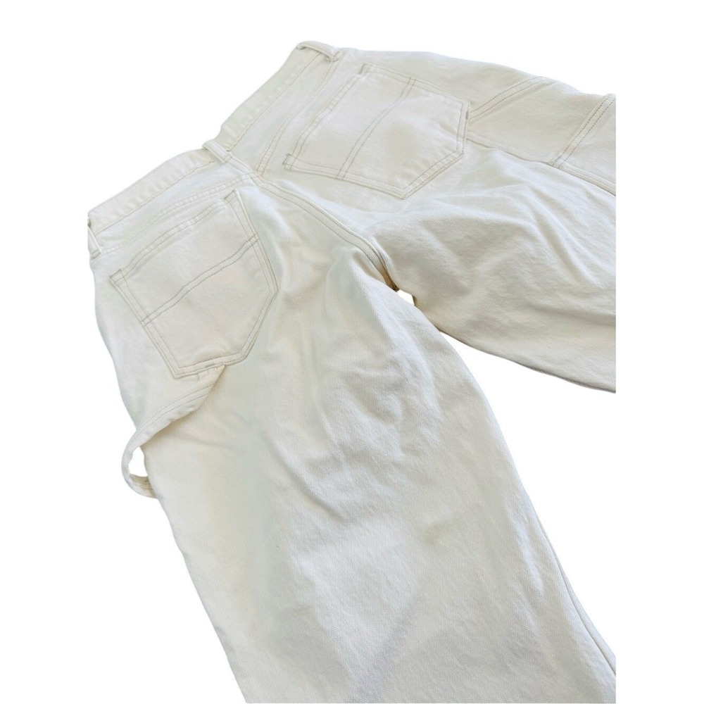 Abercrombie Cream White Carpenter Jeans Cream Curve Love Button Fly Sz 27/4 - Picture 3 of 7